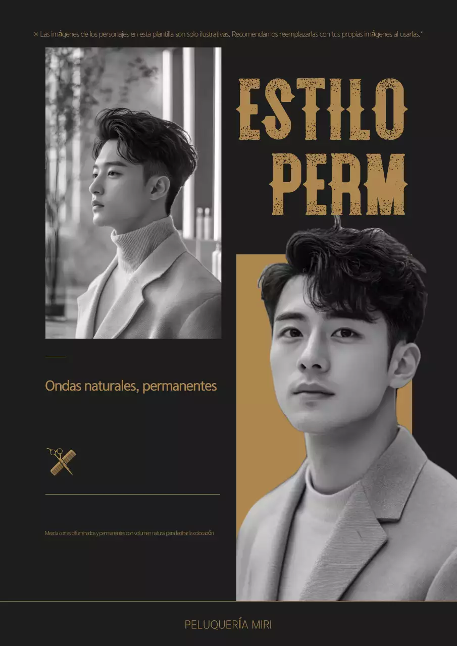 Anuncio de peinado vintage negro