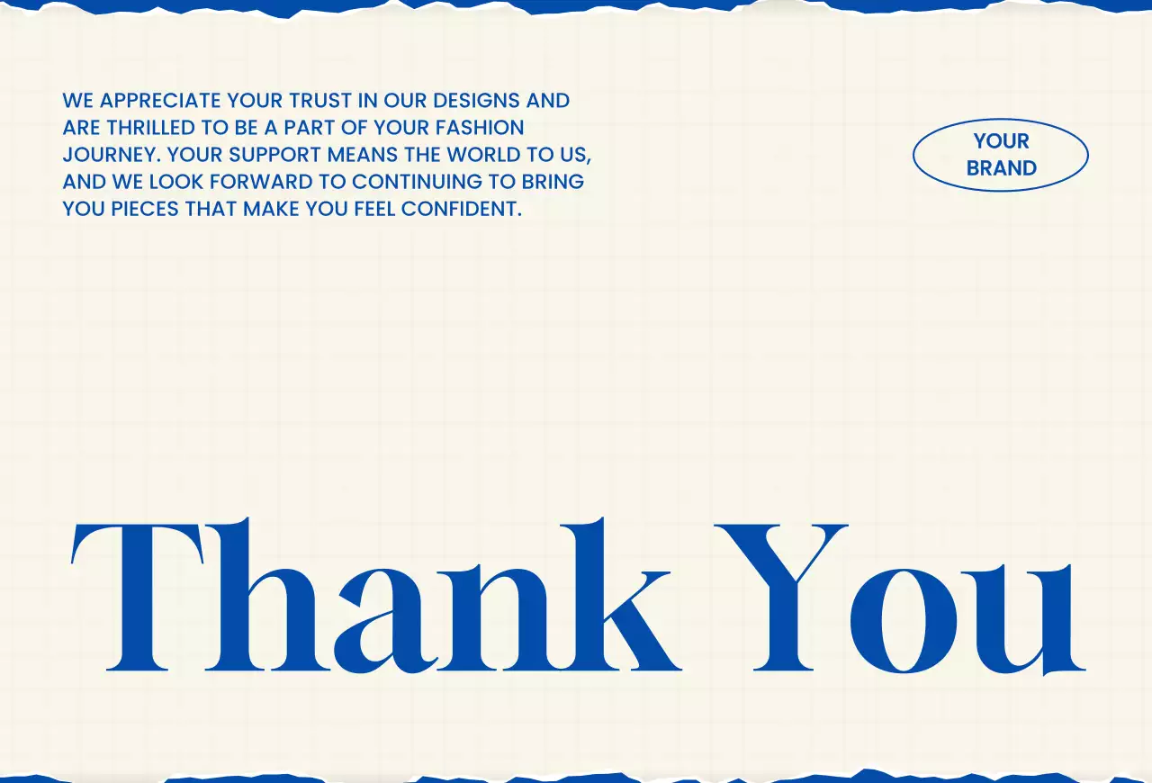 블루 미니멀리스트 온라인 패션 브랜드 감사 카드
