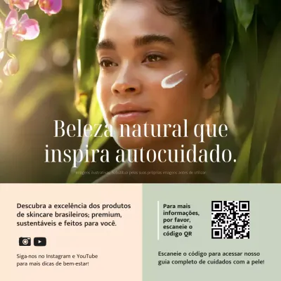 Postagem de promoção de cuidados naturais com a pele no Instagram