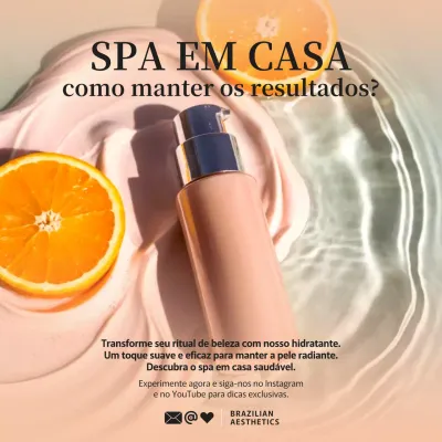 Publicação de anúncio de cuidados com a pele elegante bege no Instagram