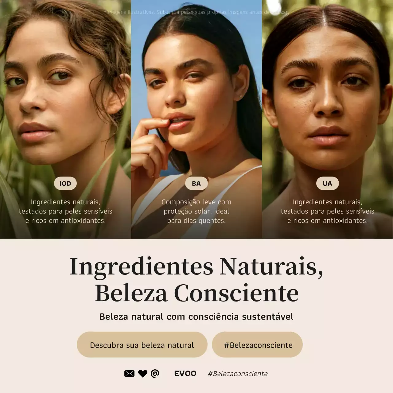 Postagem promocional de cuidados com a pele moderna bege no Instagram