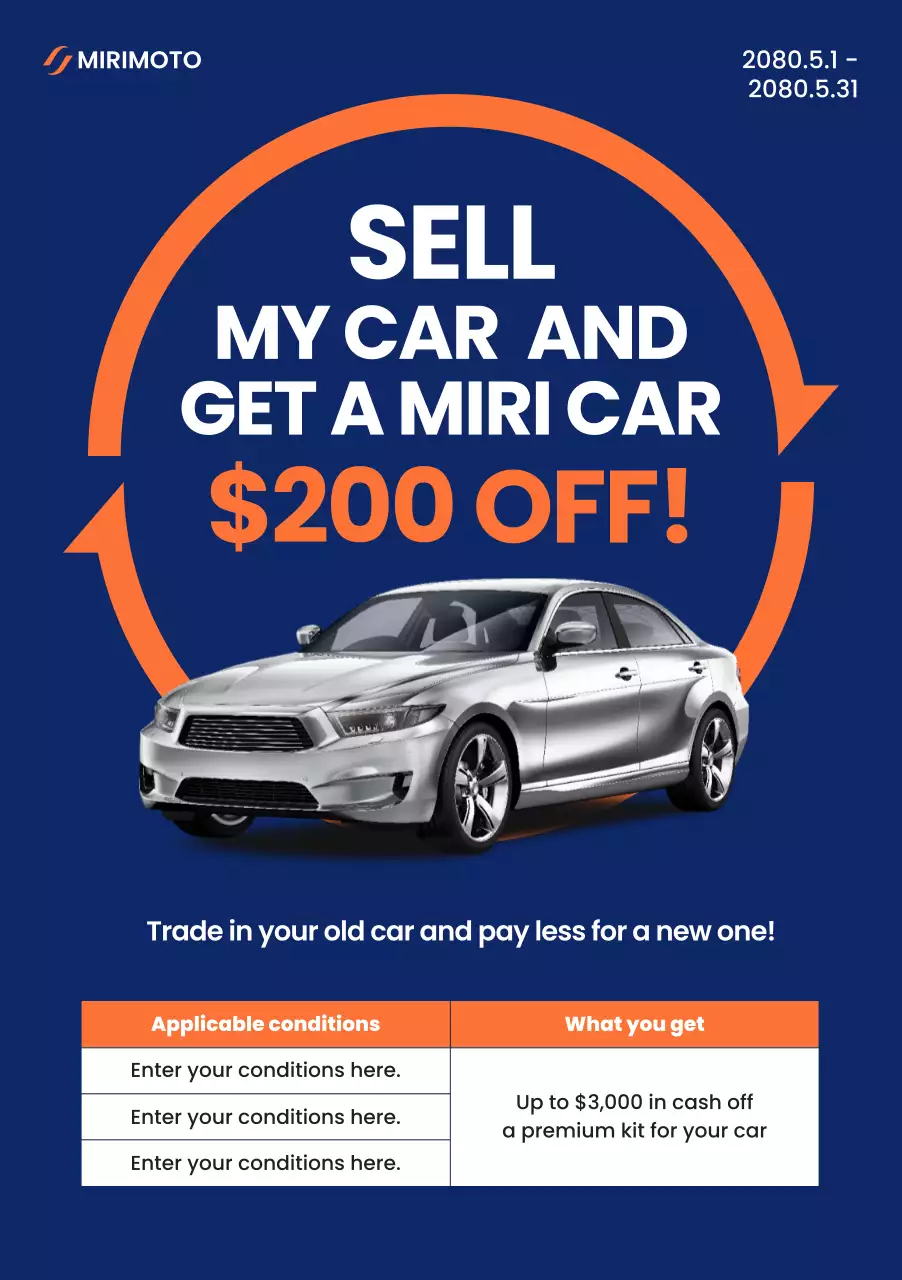 blue modern car sale promotion