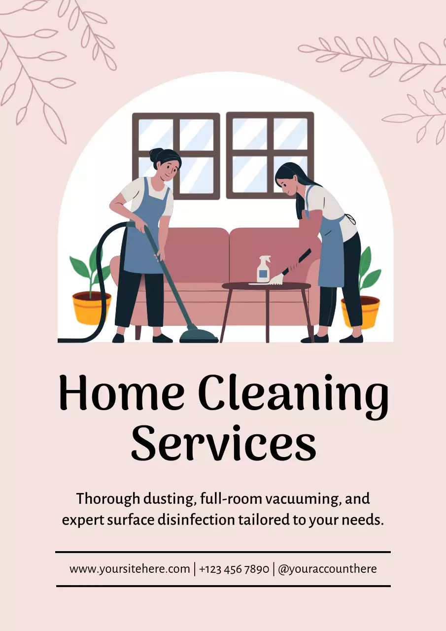 Beige Modern Cleaning Promotion Poster