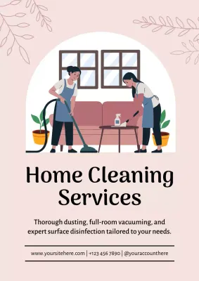 Beige Modern Cleaning Promotion Poster