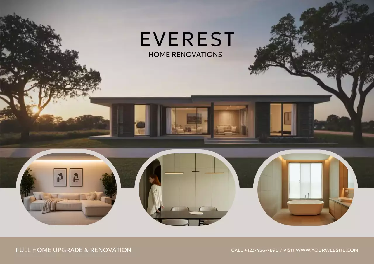 Beige Modern Home Promotion Poster