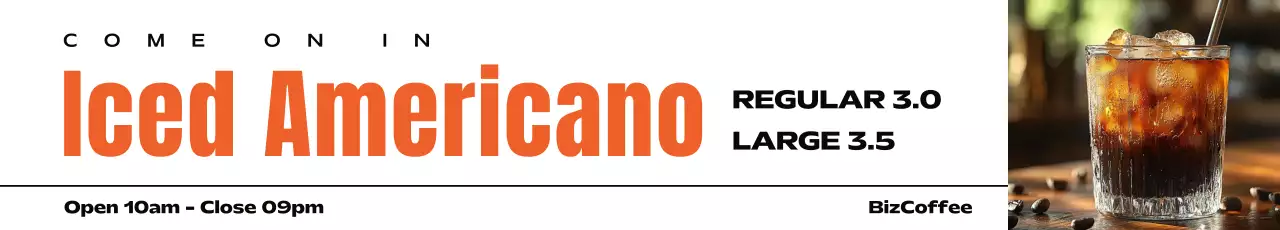 주황 심플 커피 광고