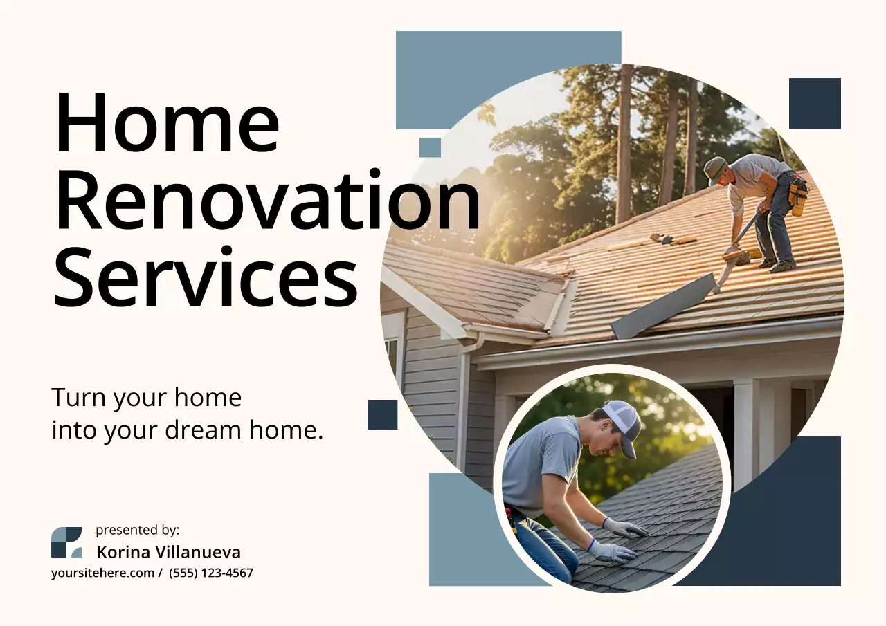 Grey Modern Renovation Promotion Poster