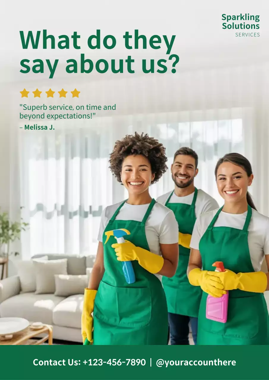 Green Professional Cleaning Promotion Poster