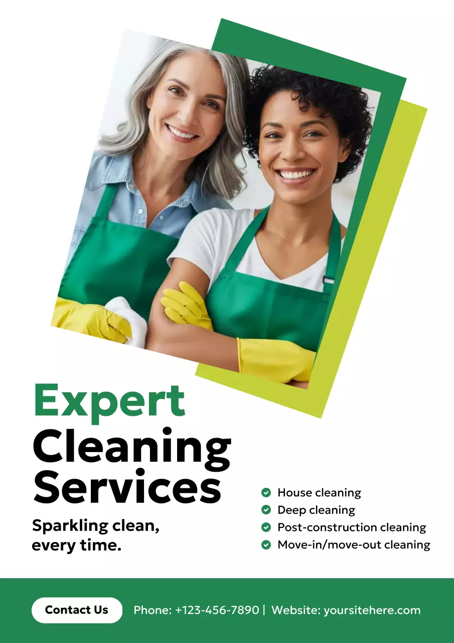 Green Modern Cleaning Advertisement Poster