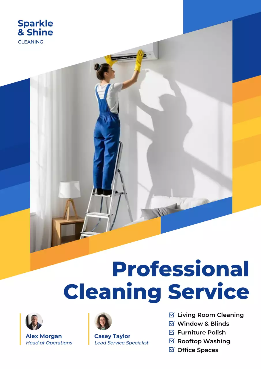 Blue Modern Cleaning Service Advertisement Poster