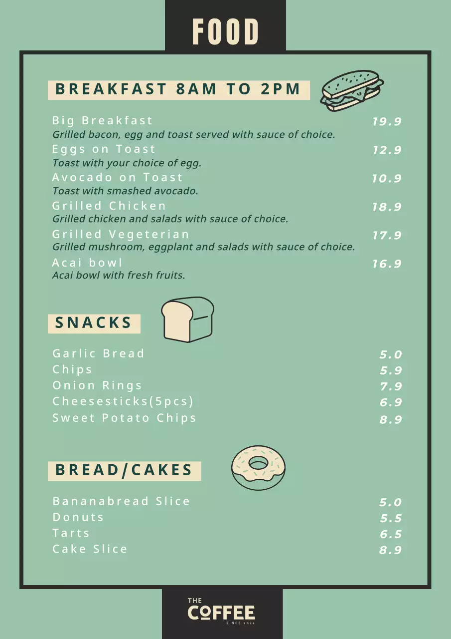 초록 깔끔 카페 안내