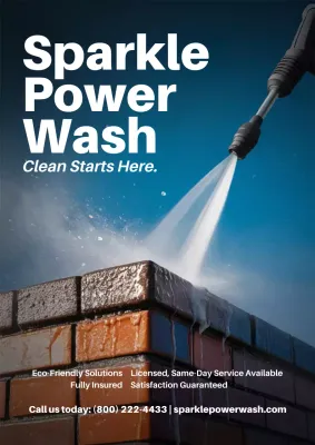 Blue Modern Cleaning Promotion Poster