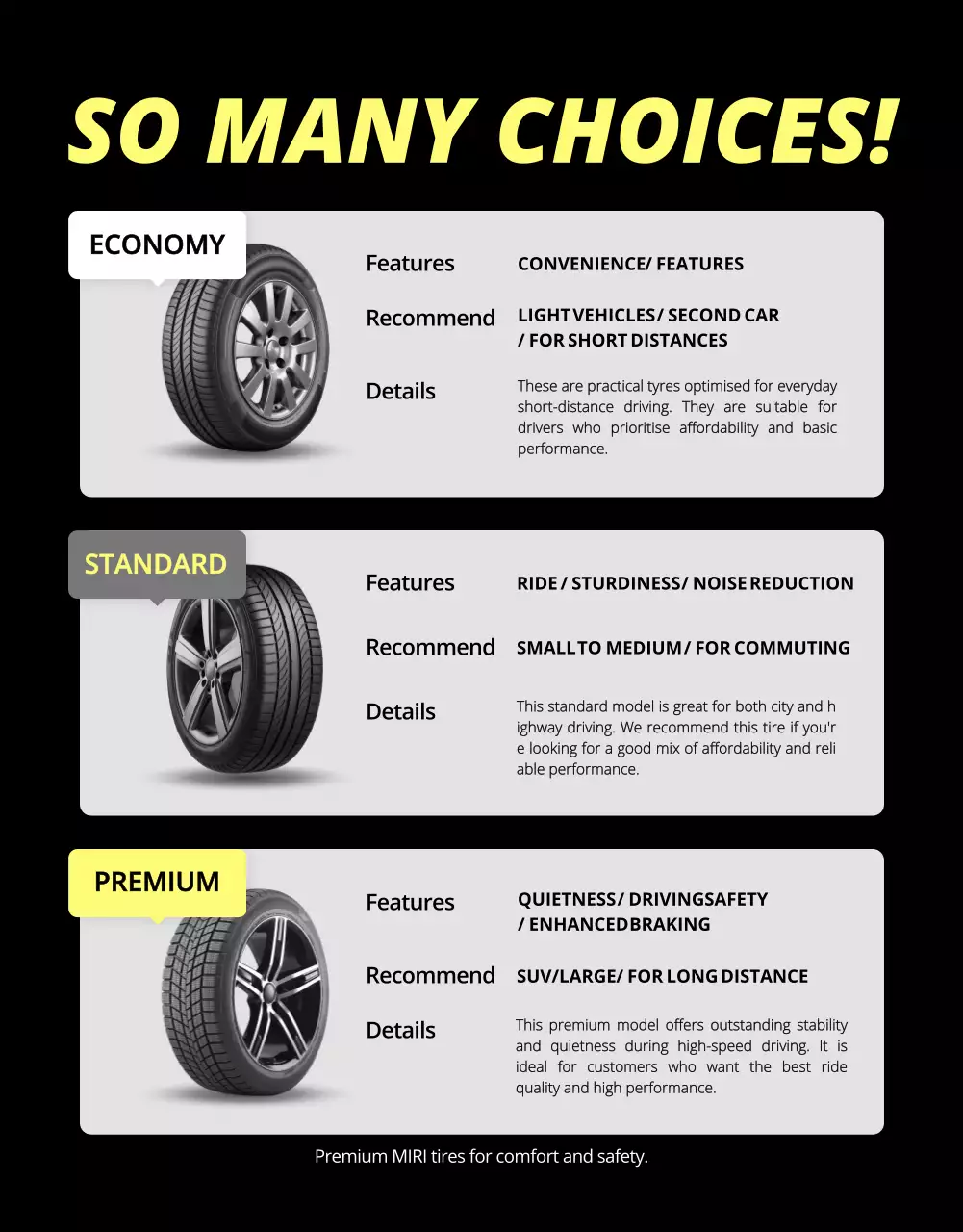 black modern tire promotion