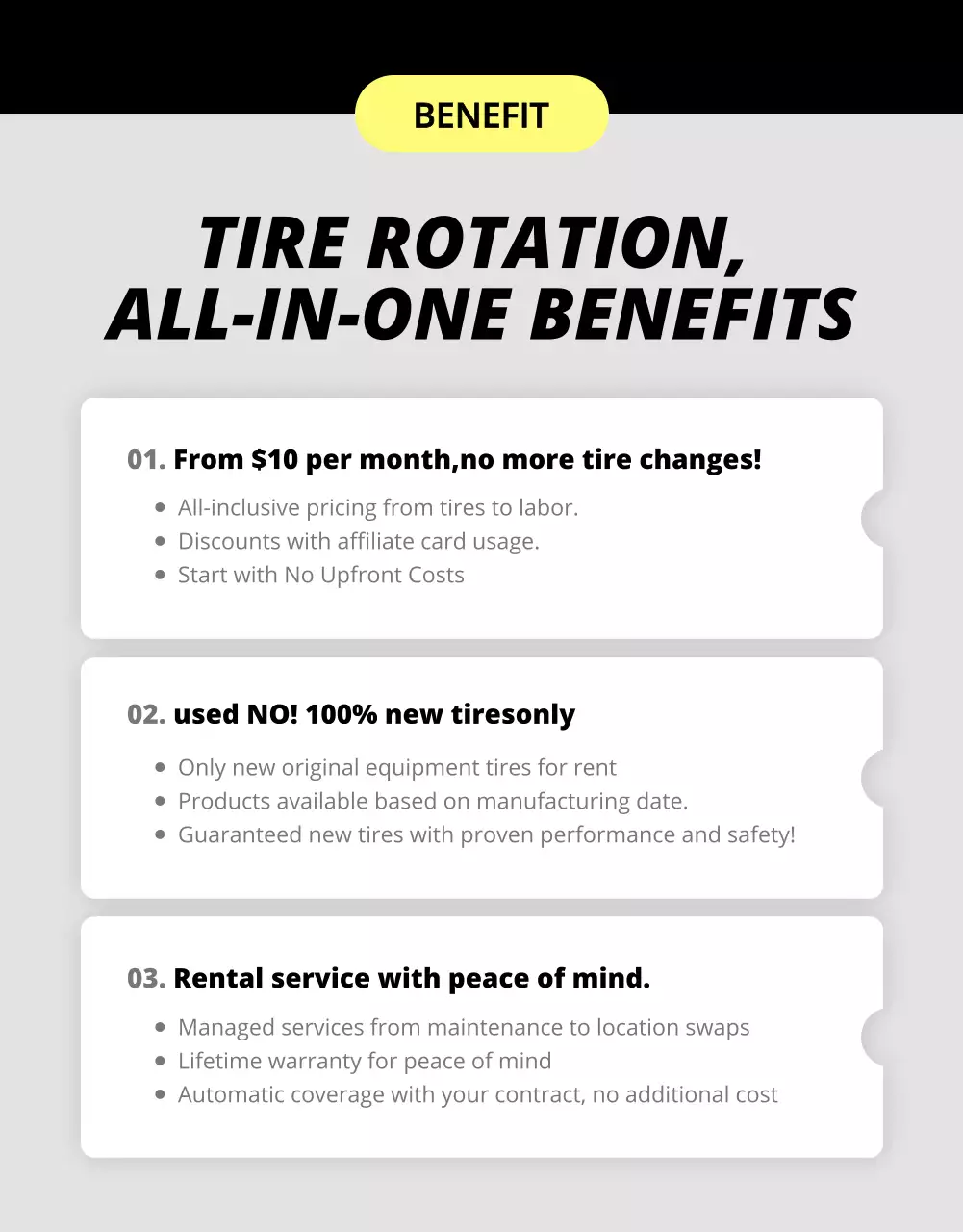 black modern tire promotion