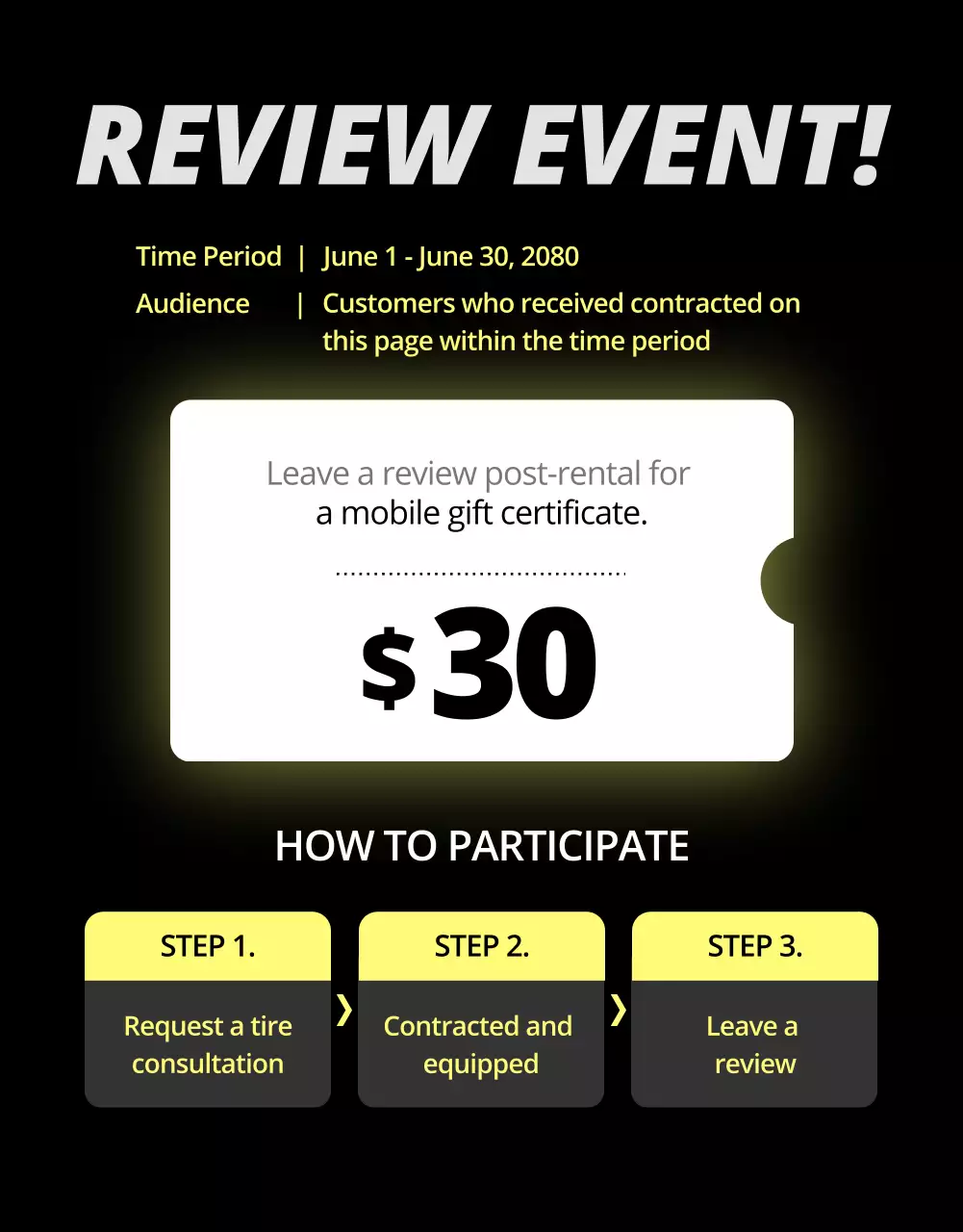 black modern tire promotion