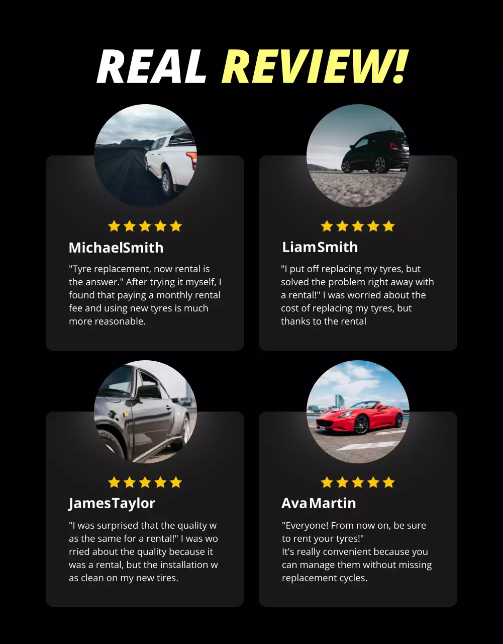 black modern tire promotion