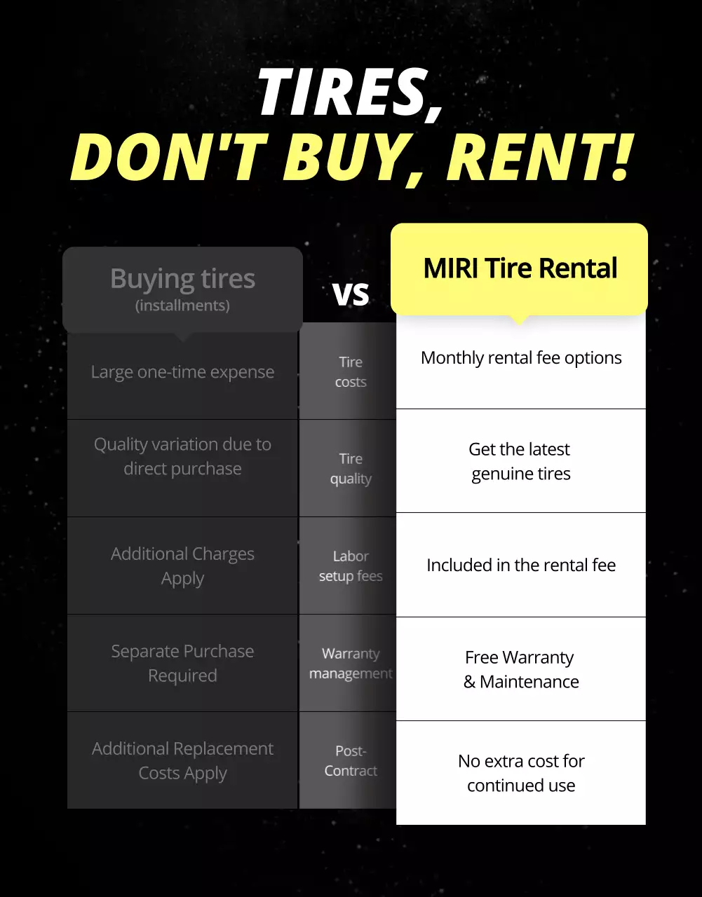 black modern tire promotion