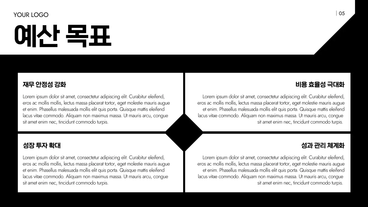검정색 심플 재무 기획서