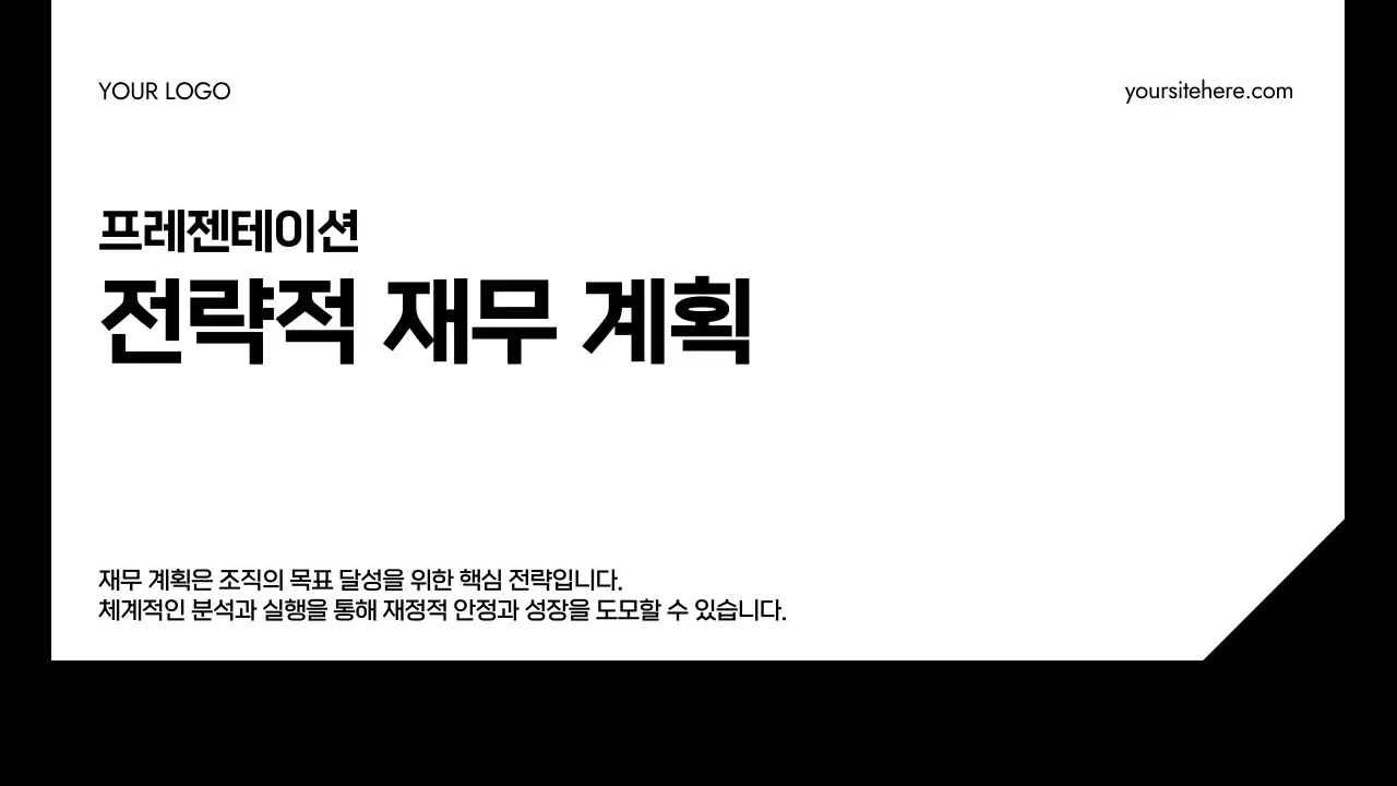 검정색 심플 재무 기획서