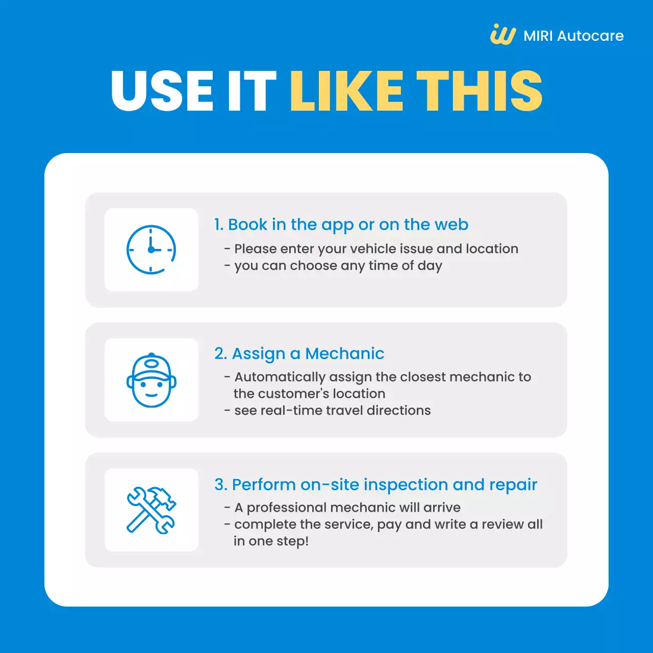 blue modern maintenance promotion