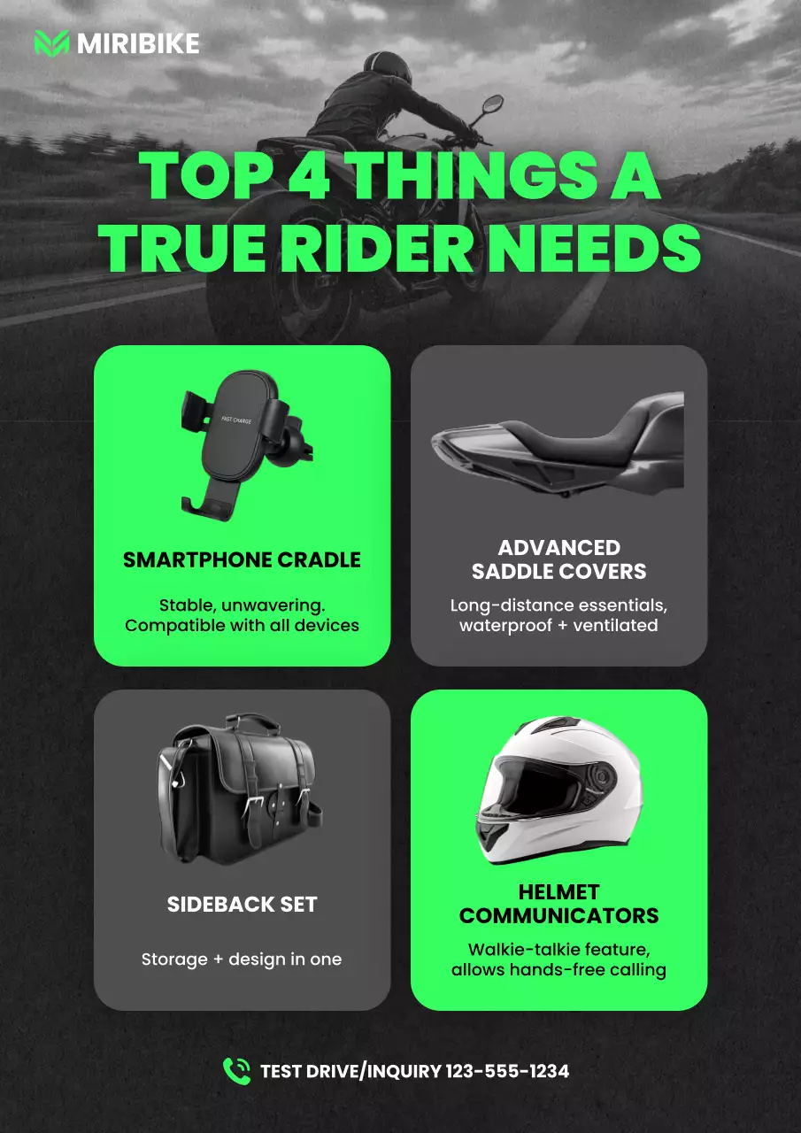 green modern motorcycle promotion