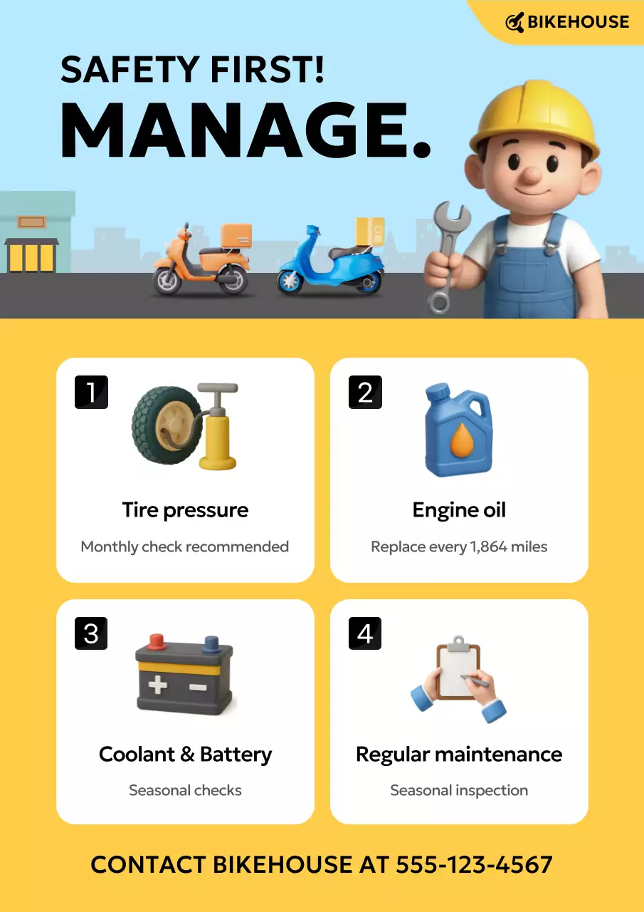 hướng dẫn xe tay ga hiện đại màu vàng