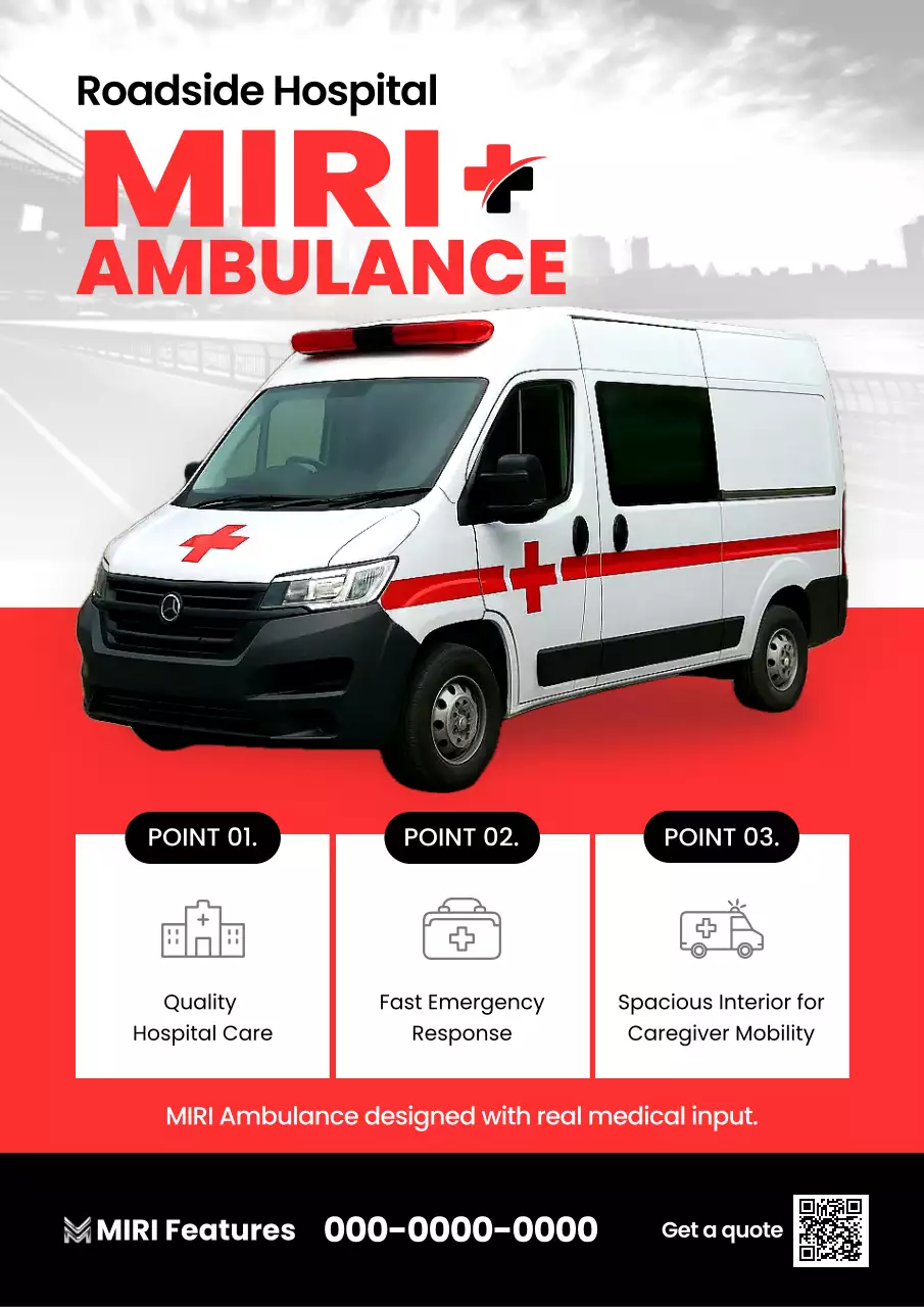 red modern ambulance promotion