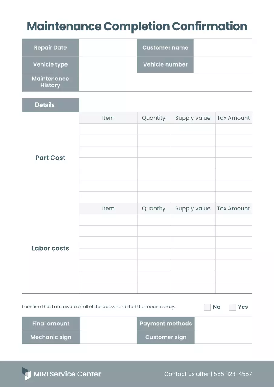grey minimal maintenance document