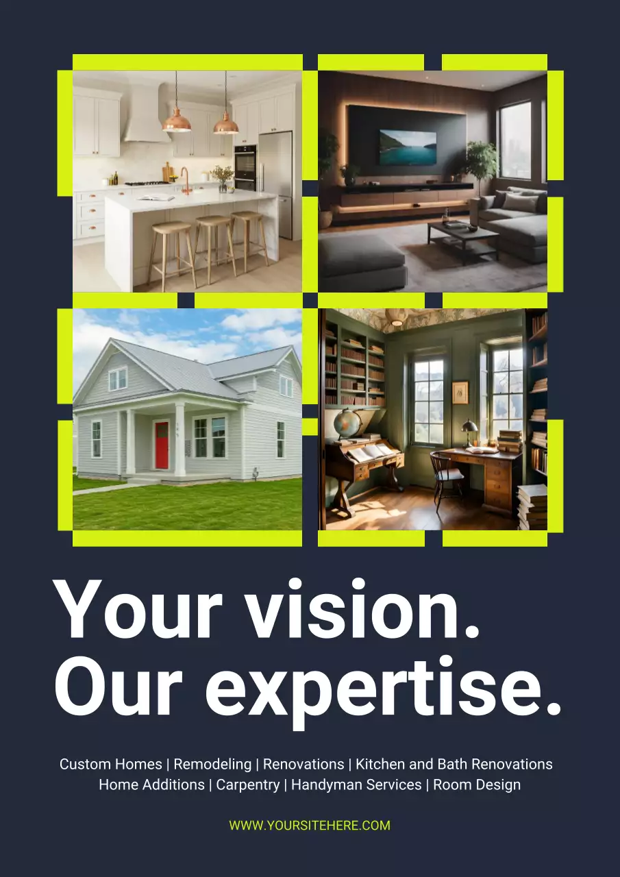 Navy Modern Renovation Advertisement Poster