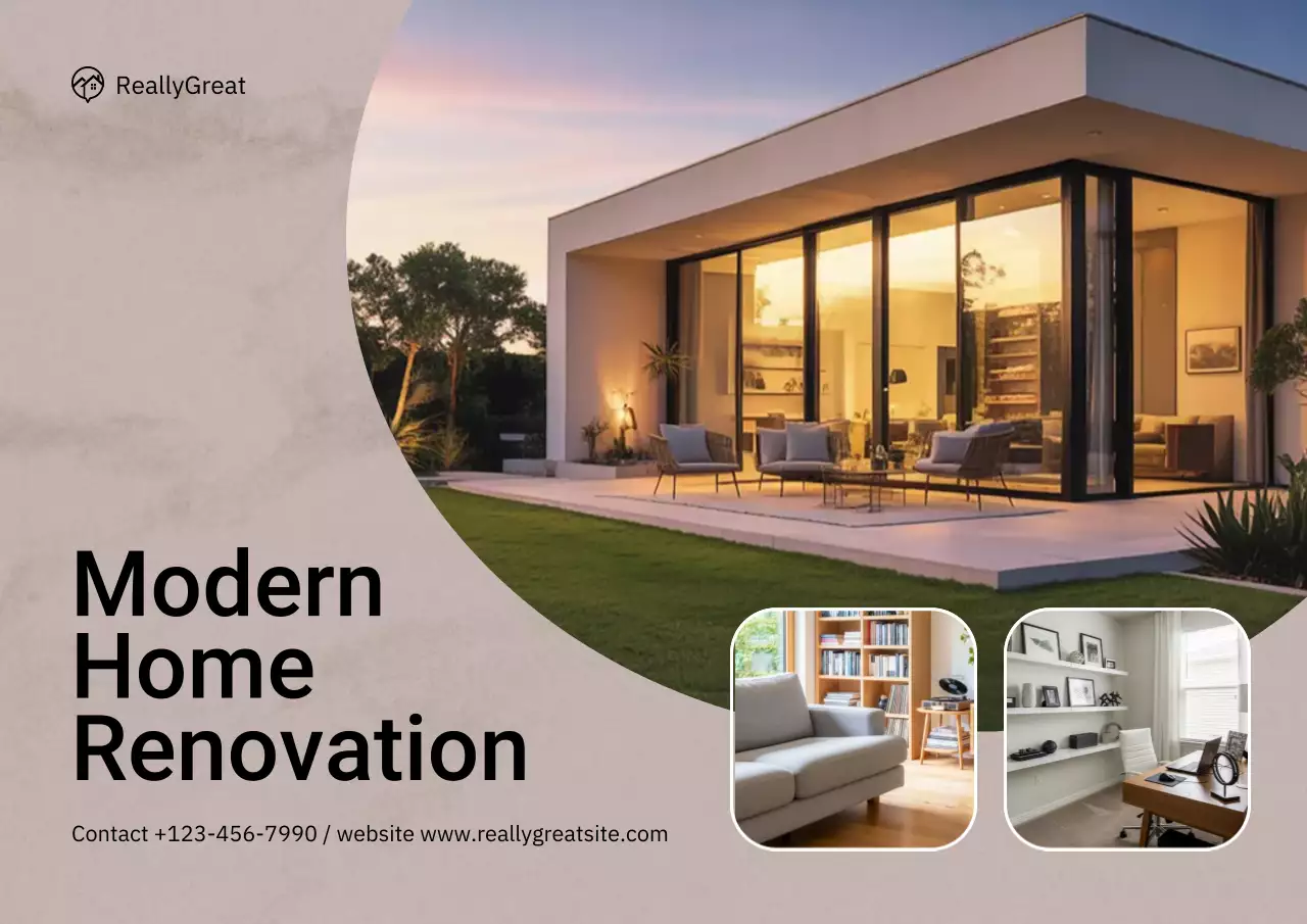 Beige Modern Home Advertisement Poster