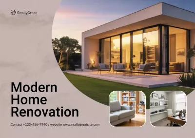 Beige Modern Home Advertisement Poster