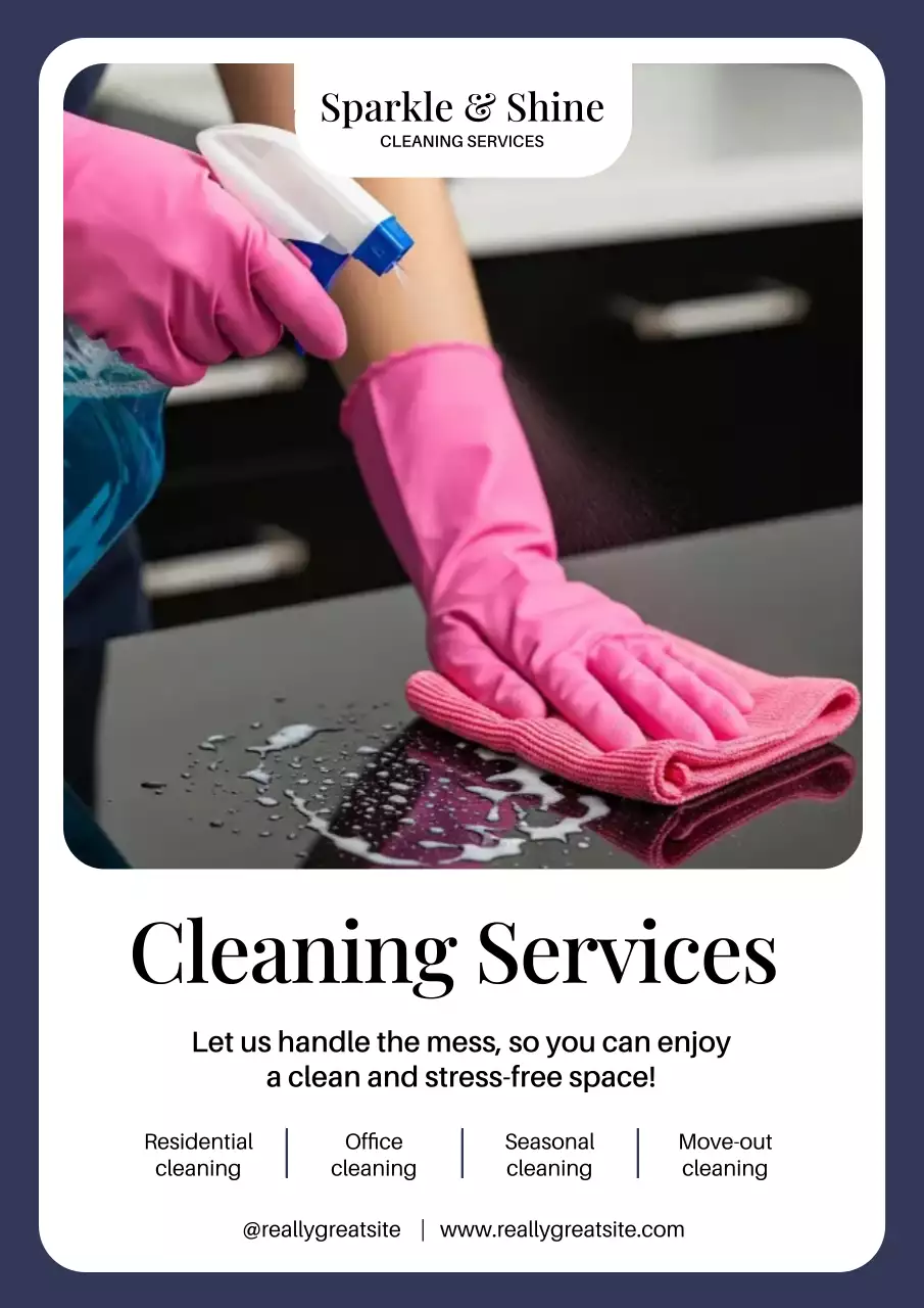 Pink Modern Cleaning Advertisement Poster