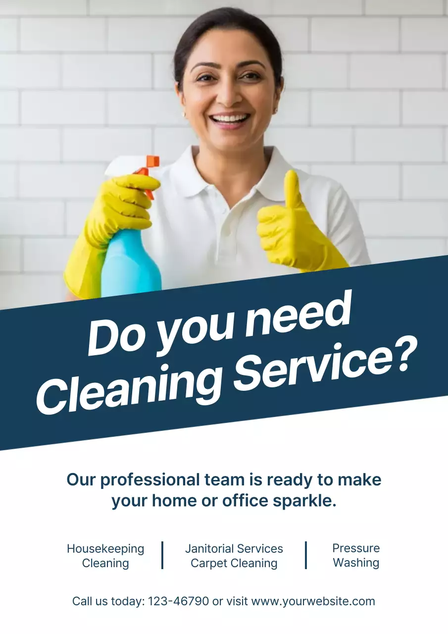 Yellow Modern Cleaning Advertisement Poster