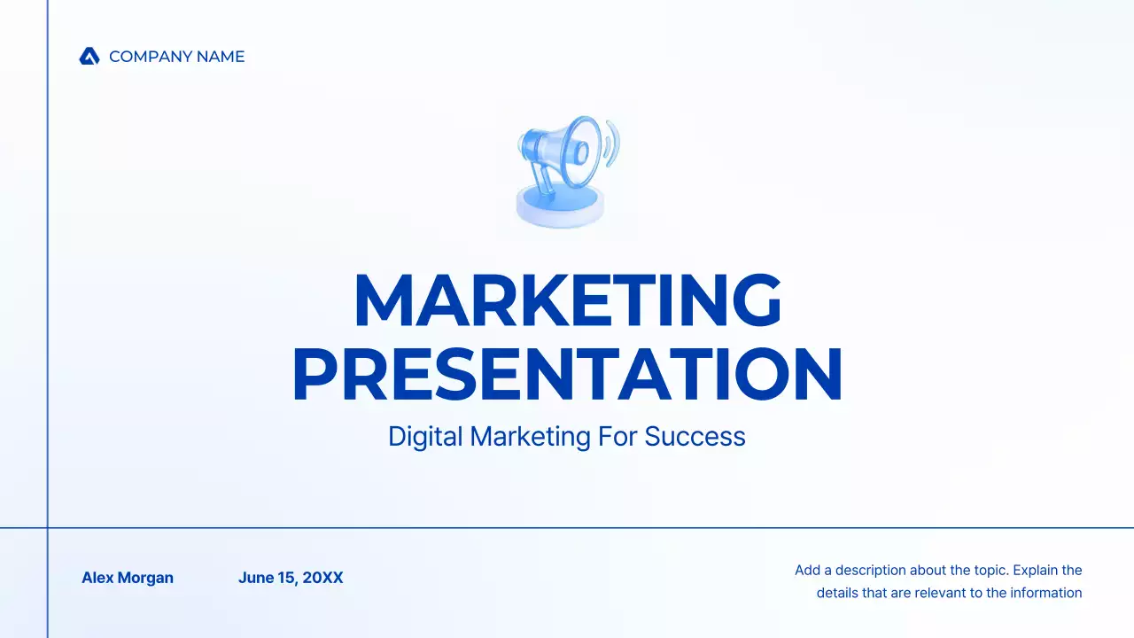 블루 모던 마케팅 프레젠테이션