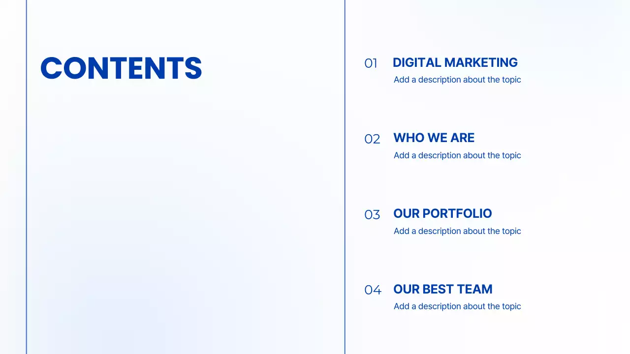 블루 모던 마케팅 프레젠테이션