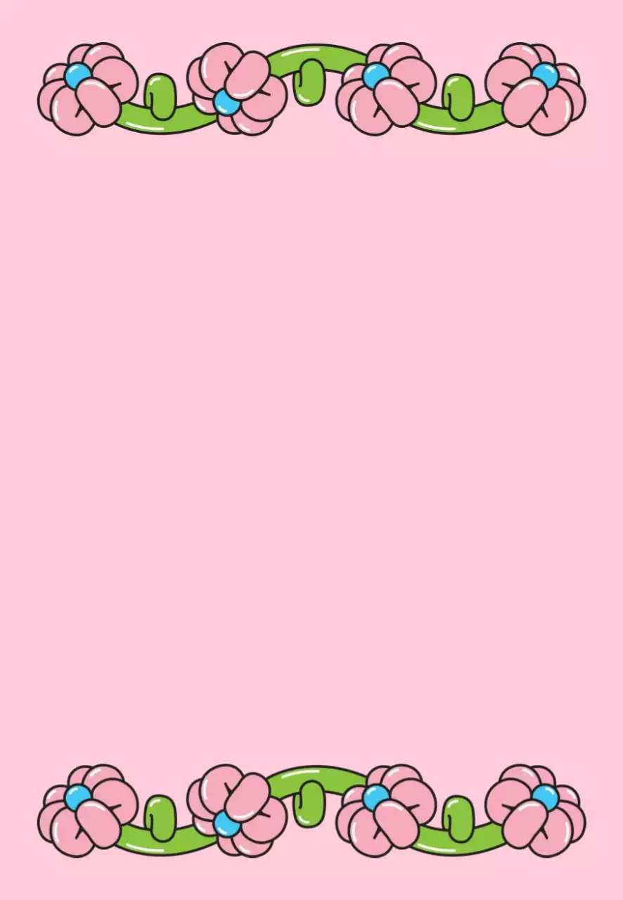 핑크 아기자기한 꽃 프레임