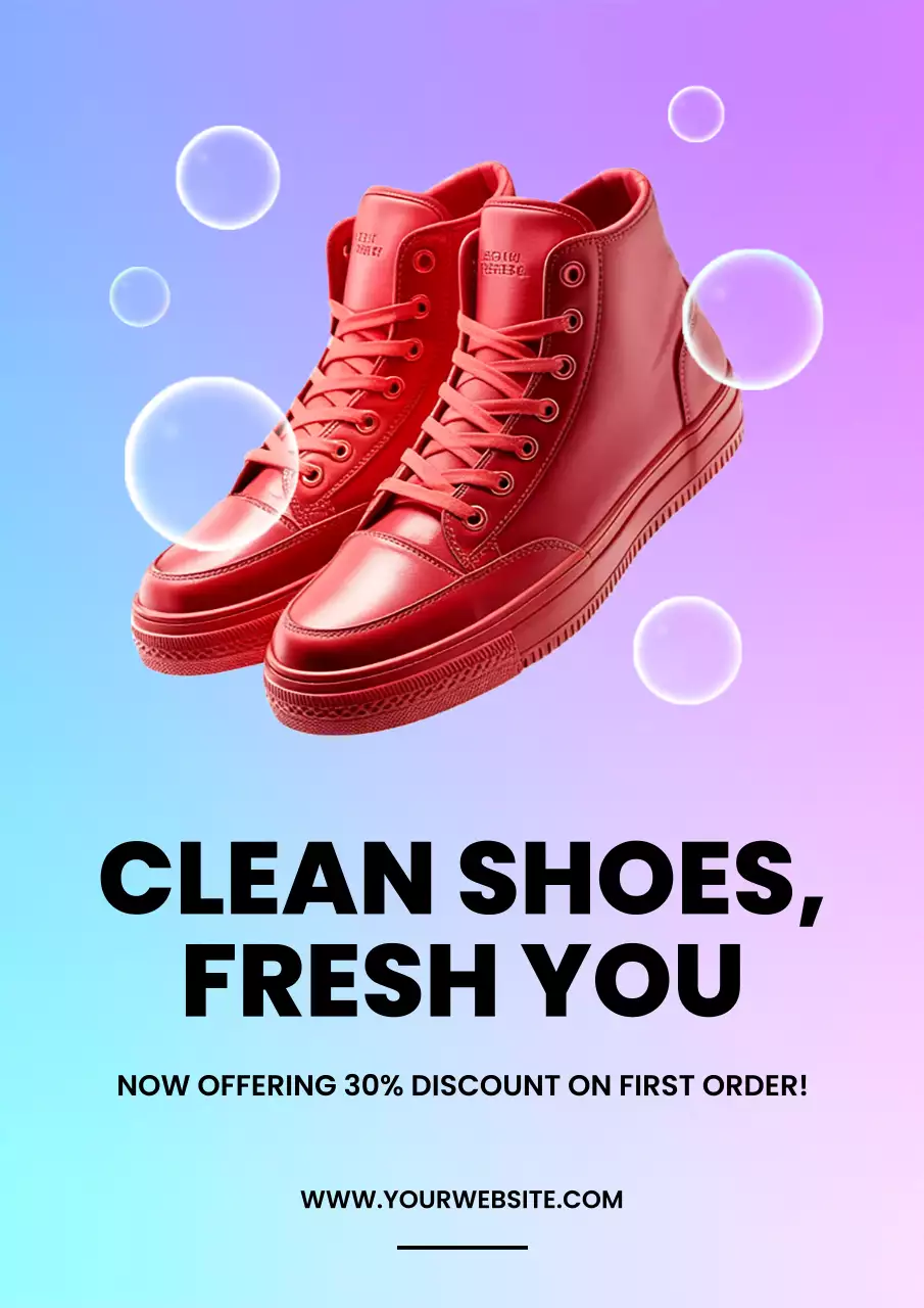 Red Modern Shoes Advertisement Promotion Poster