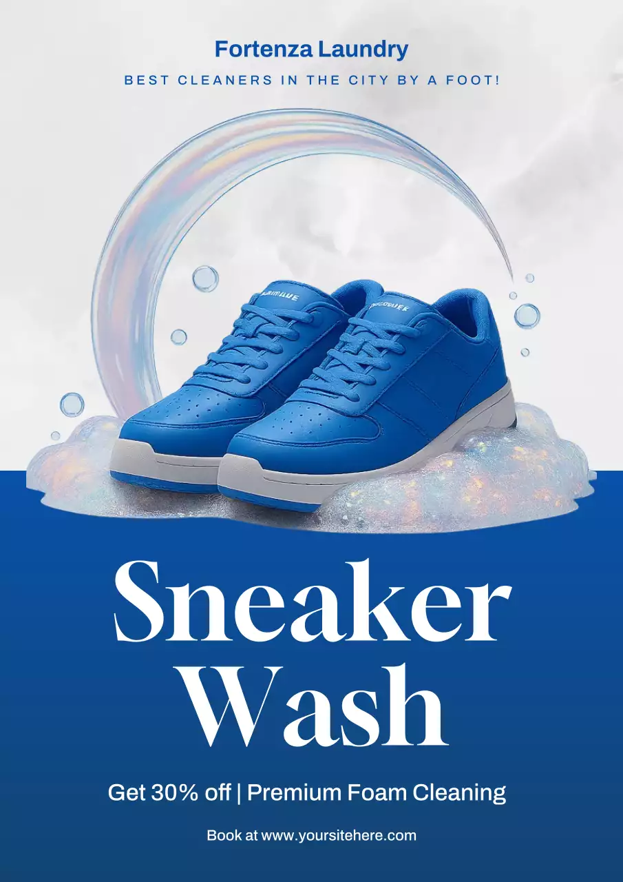 Blue Modern Sneaker Promotion Poster