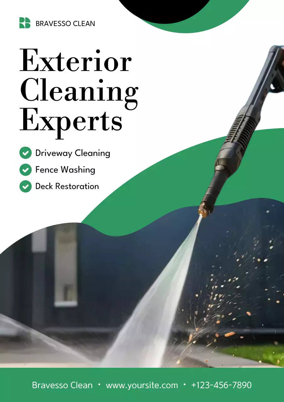 Green Modern Cleaning Promotion Poster