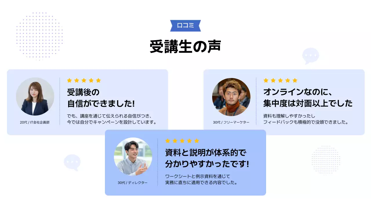 青 モダン マーケティング プレゼンテーション