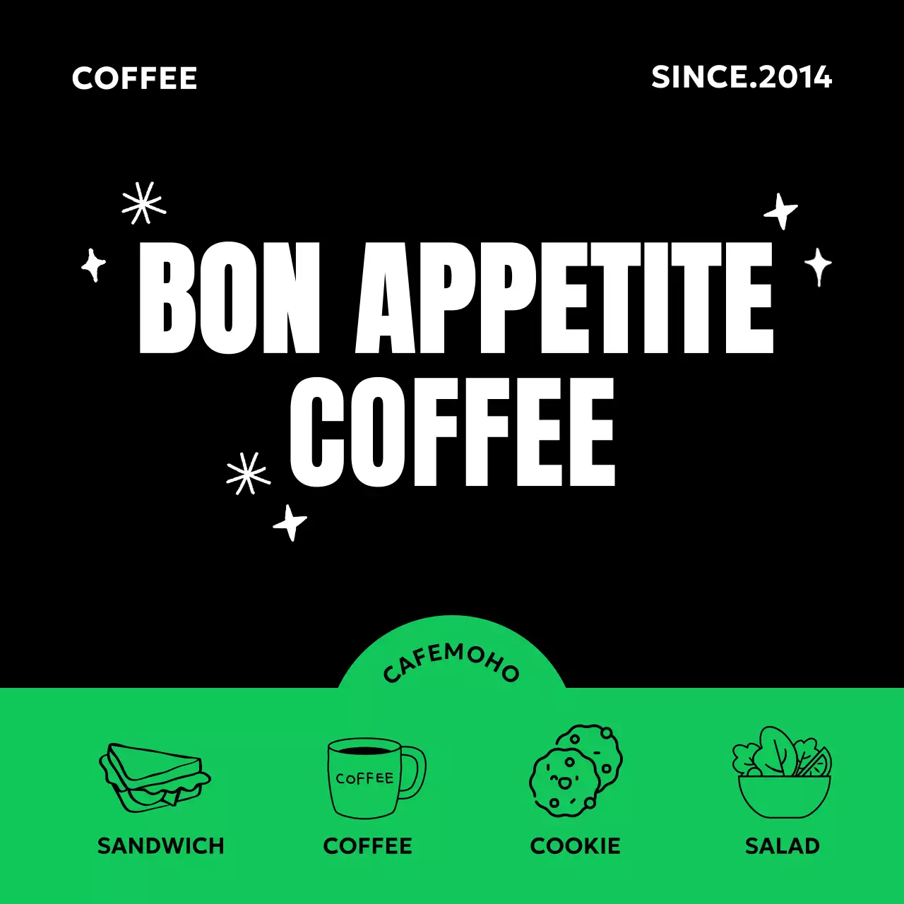 검정 모던 카페 광고