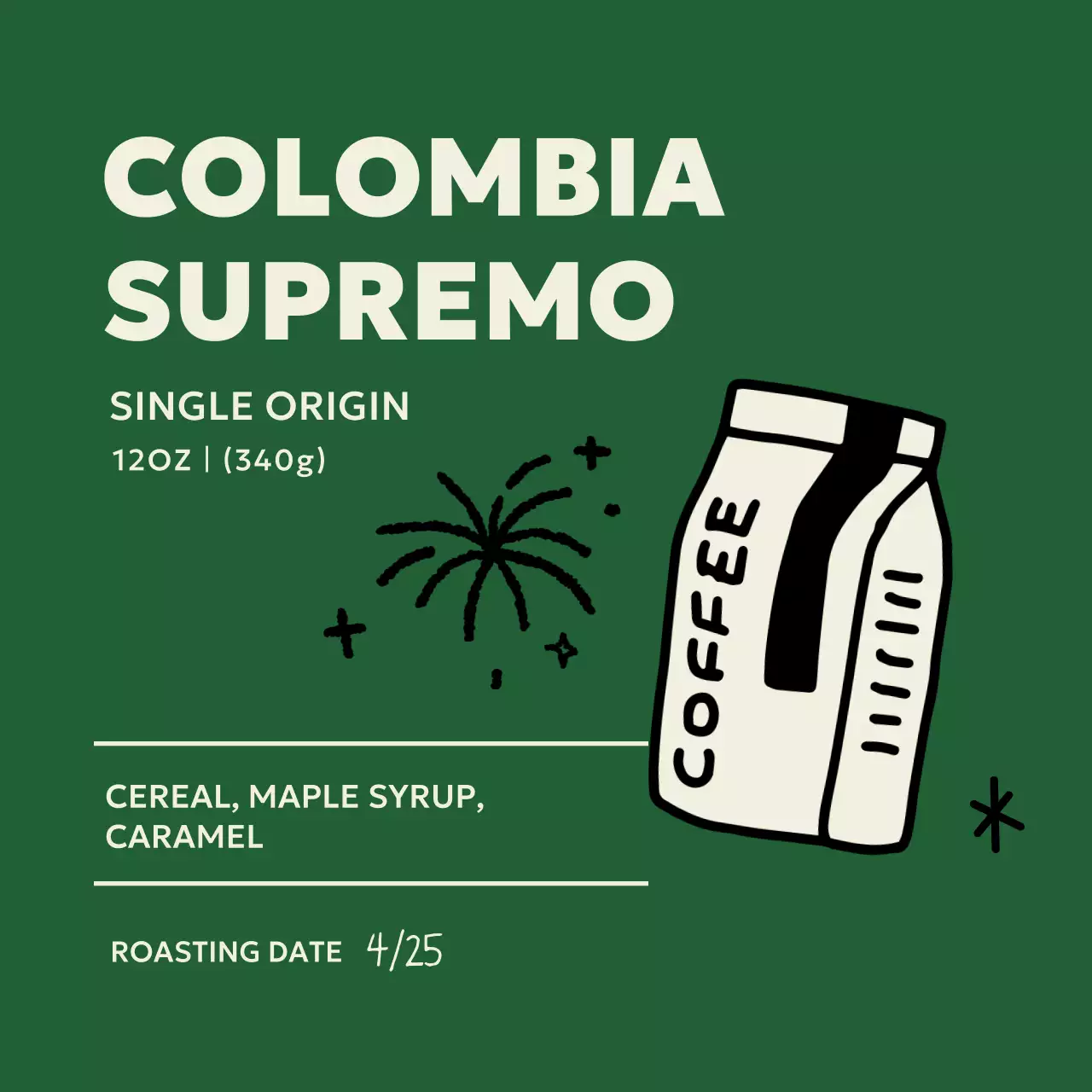 초록 모던 커피 제품 홍보