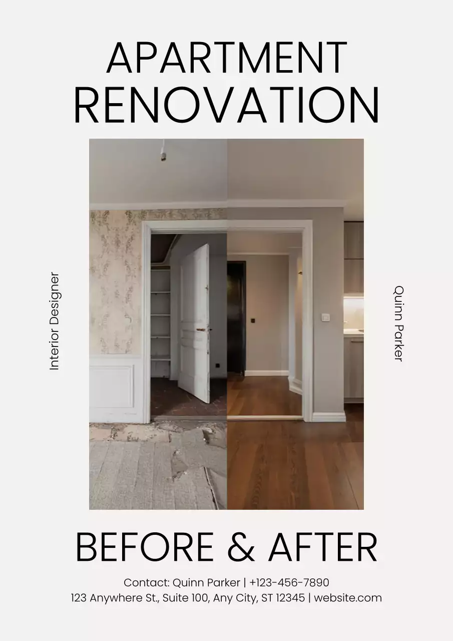 Grey Modern Renovation Advertisement Poster