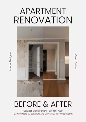 Grey Modern Renovation Advertisement Poster