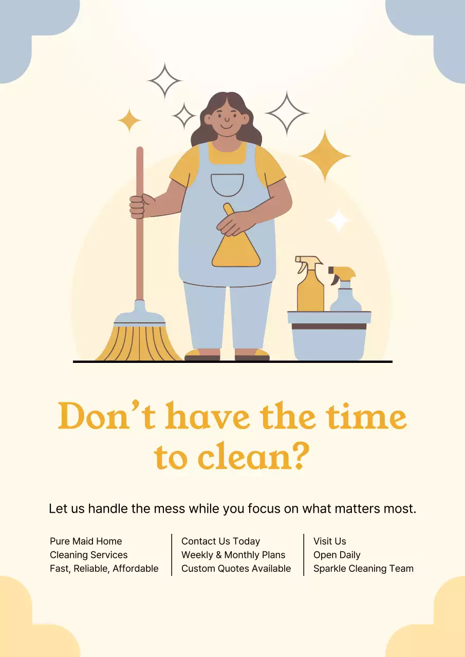 Beige Modern Cleaning Promotion Poster