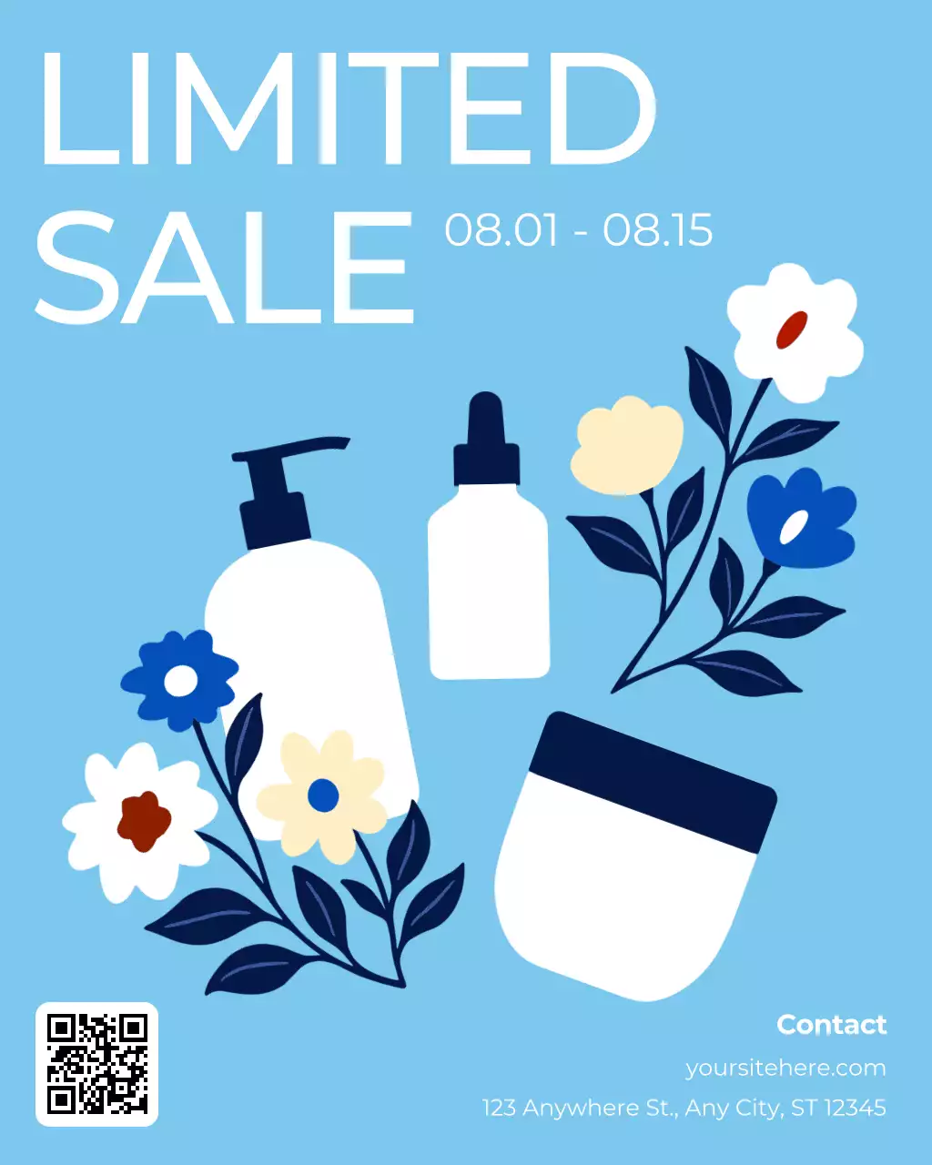 Blue Modern Skincare Promotion Post