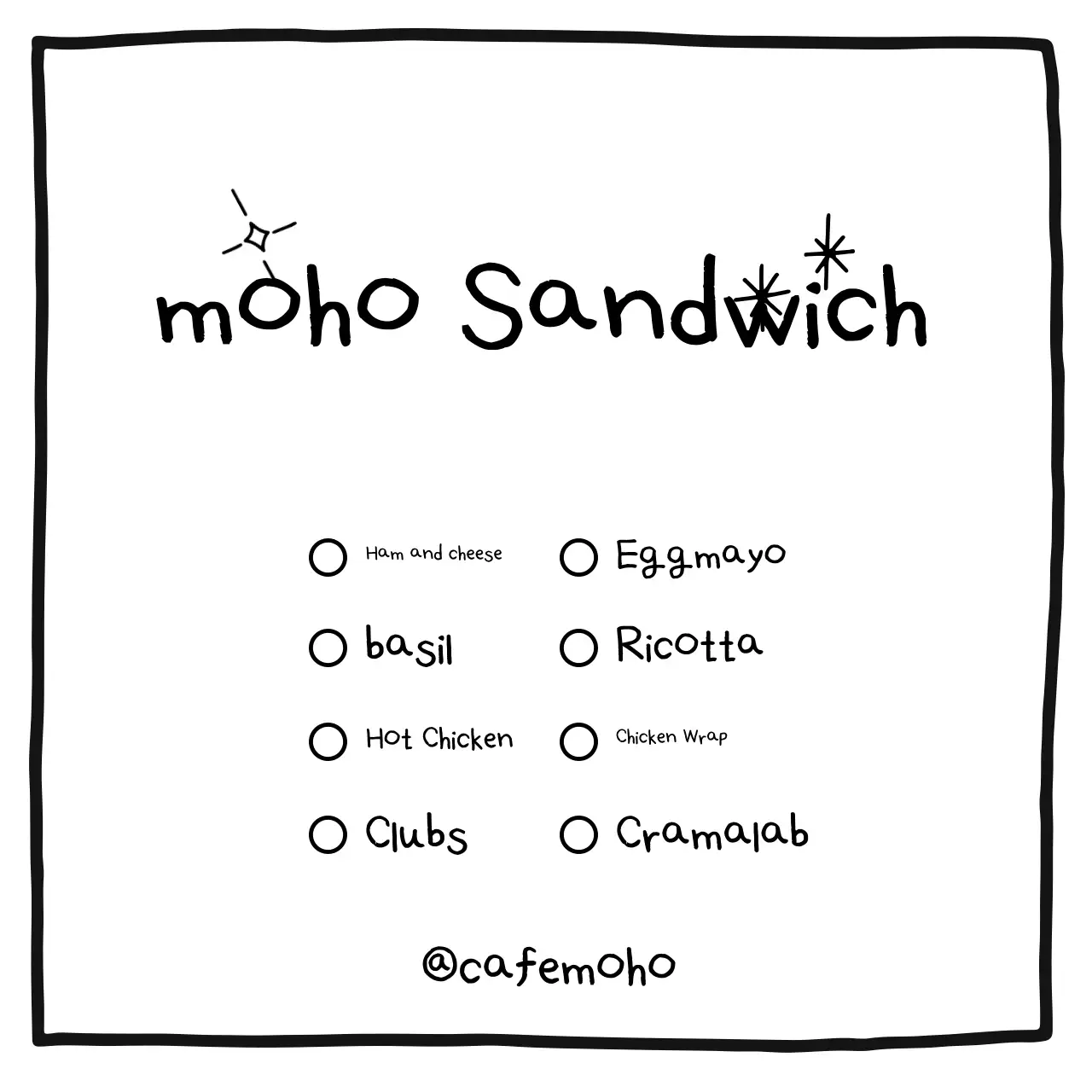 Quảng cáo bảng menu đơn giản màu đen