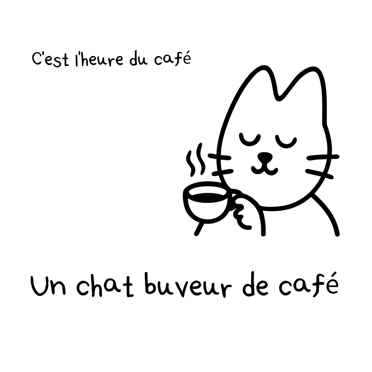 Autocollant chat noir simple