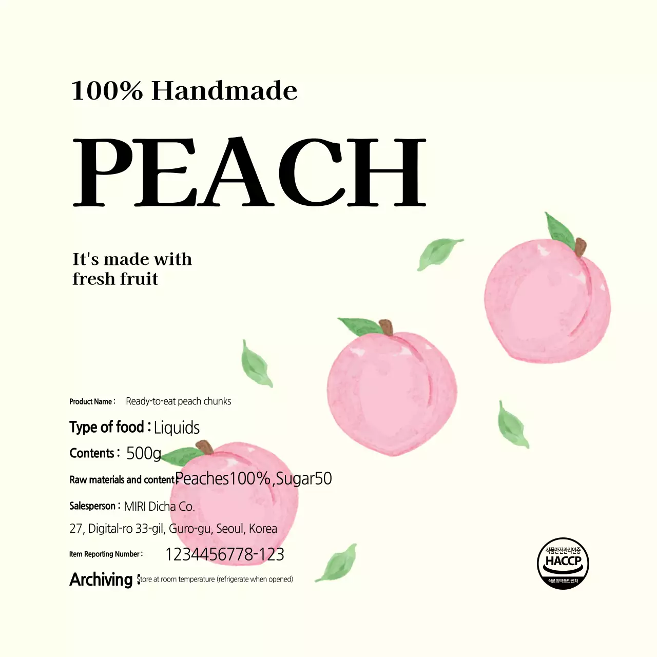 Nhãn thực phẩm đơn giản Ivory