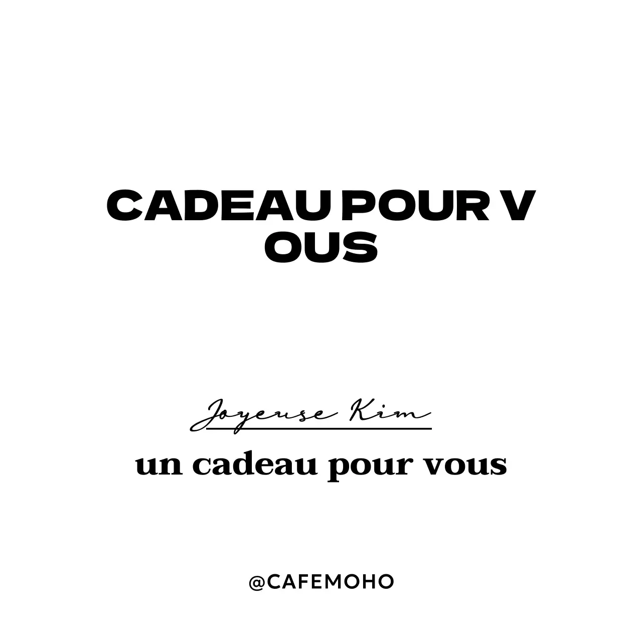 Publicité pour un cadeau simple et noir